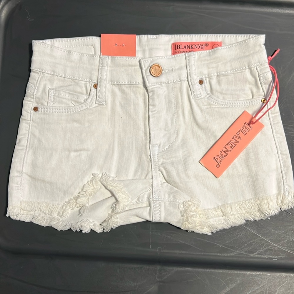 Blank NYC White Distressed Denim Shorts